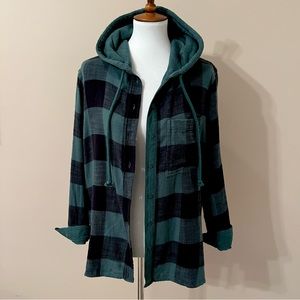 American Eagle Oversized Hooded Flannel